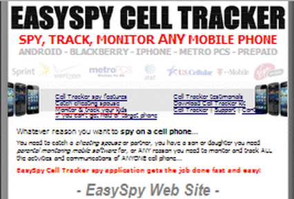 Picture of EasySpy Cell Tracker website.